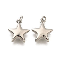 Платина Латунные подвески, звезды прелести, стойки покрытие, прочное покрытие, без кадмия и без свинца, с целью перехода в кольце, платина, 13.5x11.5x4 мм, отверстие : 2 мм