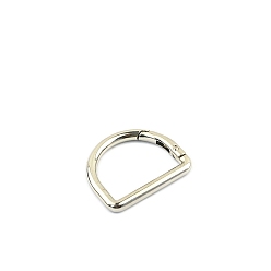 Платина Кольца пружинные затворные D-образные из сплава, платина, 25x32 мм