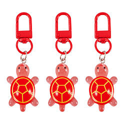 Красный 3шт. подвески в виде черепахи из смолы, светится в темноте, красные, 72 мм