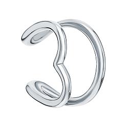 Сердце 925 серьги из серебра 925 пробы, модный простой крутой непирсинг, серебряные, сердце, 12x6 мм