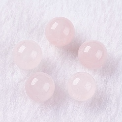 Розовый Кварц Природного розового кварца бусы, половине просверлил, круглые, 12 мм, отверстие : 1 мм