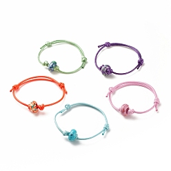 (52) Непрозрачная лаванда Натуральный океанский белый нефрит (окрашенный) браслет из бисера rondelle, регулируемый браслет из драгоценных камней для женщин, разноцветные, внутренний диаметр: 1-3/4~3-1/8 дюйм (4.3~7.9 см)