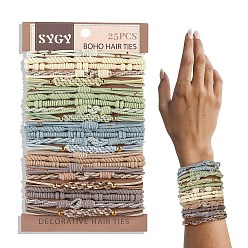 (52) Непрозрачная лаванда Нейлоновые резинки для волос, с фурнитурой из сплава и пластика, разноцветные, 160 мм, 25 шт / комплект