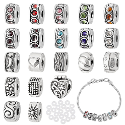 (52) Непрозрачная лаванда Сплав европейского стиля застежками, колонка, разноцветные, 10x5.5 мм, отверстие : 3 мм