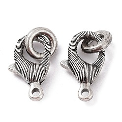 Античная Бронза Латунная застежка-лобстер с покрытием стойки и прыгающими кольцами, без кадмия и без свинца, античная бронза, 20x12x5.5 мм, отверстие : 2 мм