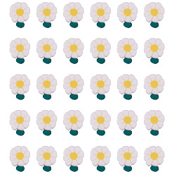 Белый 200 бусины из полимерной глины ручной работы., цветок, белые, 12x9x4 мм, отверстие : 1.5 мм