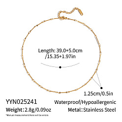 Настоящее золото 18K 304 ожерелья из звеньев цепи из нержавеющей стали для женщин, реальный 18 k позолоченный, 15.35 дюйм (39 см)
