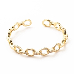 Настоящее золото 18K Прозрачный кубический цирконий полый овальный браслет-манжета, латунный открытый браслет для женщин, без кадмия и без свинца, реальный 18 k позолоченный, внутренний диаметр: 1-3/4x2-1/8 дюйм (4.4x5.3 см)