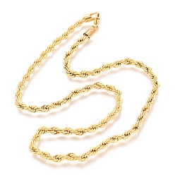 Настоящее золото 18K 304 из нержавеющей стальной трос цепи ожерелья, с карабин-лобстерами , реальный 18 k позолоченный, 17.7 дюйм (45 см), 4.8 мм