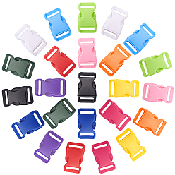 (52) Непрозрачная лаванда Пом пластик сторона релиз пряжки, браслет выживание застежками, разноцветные, 45.5x28x10 мм, отверстие : 20.5x3 мм, 12 цветов, 4 шт / цвет, 48 шт / комплект