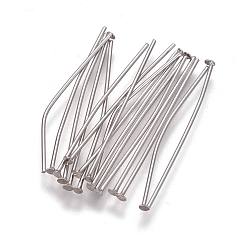 Stainless Steel Color Tarnish Resistant 304 Stainless Steel Flat Head Pins, Stainless Steel Color, 25x0.6mm, Head: 1.5mm