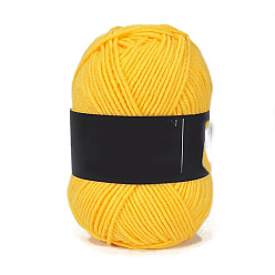 Желтый 4 пряжа из молочного акрилового волокна для тафтинговых ковриков, пряжа амигуруми, пряжа для вязания крючком, для свитера, шапки, носков, детских одеял, желтые, 2.5 мм, около 113.74 ярдов (104 м) / моток