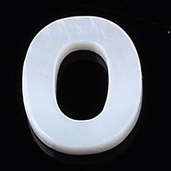 Letter O Естественных пресноводных стеклянные бусы, цвет морской раковины, Начальная буква, Письмо O, 9.5x8x2 мм, отверстие : 0.8 мм