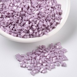 (HTL599) Непрозрачный Антично-розовый Блеск Миюки половина бусины тила, японский бисер, 2 отверстие, (htl 599) непрозрачный старинный блеск розы, 5x2.3x1.9 мм, Отверстие: 0.8 мм, о 250 шт / бутылка, 10 г / бутылка