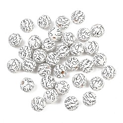 Number Печатные деревянные бусины, круглые, число, 16x15 мм, отверстие : 3.5~3.8 мм