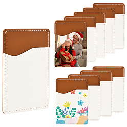 Шоколадный 10шт. держатель для карт из искусственной кожи на заднюю панель телефона, прямоугольные, цвет шоколада, 9.7x6.6x0.15 см