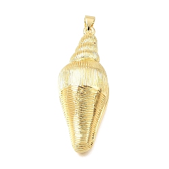 Shell Shape Латунные подвески, стойки покрытие, долговечный, без кадмия и без свинца, реальный 18 k позолоченный, раковины прелести, 45x16x13.6 мм, отверстие : 4x3 мм