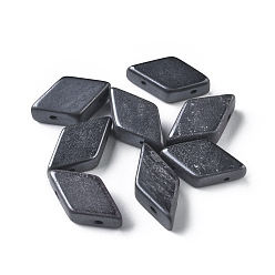 Black Stone Natural Black Stone Multi-Strand Links, Rhombus, 17.5~22x9.5~11.5x5.5~6.5mm, Hole: 1~1.5mm