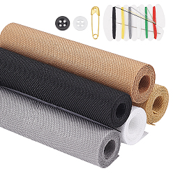 (52) Непрозрачная лаванда Ткань гладить/пришивать ремонтные заплатки, аппликации на локтях и коленях, с швейными нитками, иглы, , английская булавка, для толстовки свободная майка джинсы, прямоугольные, разноцветные, патч: 510x80x0.3мм