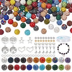 (52) Непрозрачная лаванда Наборы для самостоятельного изготовления растягивающихся браслетов, включая бусины из полимерной глины со стразами, Подвески из сплава , Латунные бусины, 304 фурнитура из нержавеющей стали, Эластичная кристальная нить, разноцветные, 10 мм, отверстие : 1.5 мм, 22 цветов, 10 шт / цвет, 220 шт