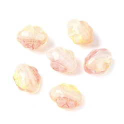 Льняное Полотно Двухцветные прозрачные акриловые бусины, бусины ручной работы, облако, с блестящей пудрой и эмалью, белье, 14.5x19x13.5 мм, отверстие : 2.2 мм