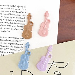 (52) Непрозрачная лаванда Непрозрачной акриловые большие подвески, скрипка, разноцветные, 50.5x20x8.7 мм
