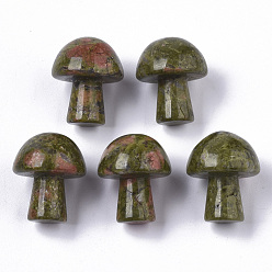 Unakite Natural Unakite GuaSha Stone, Gua Sha Scraping Massage Tool, for SPA Relaxing Meditation Massage, Undyed, Mushroom Shaped, 21x16mm