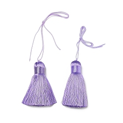 Violett Polyester Quaste große Anhänger, Eis Seide Quaste, Violett, 50~57x12 mm