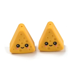 Food 3d силиконовые бусины, фокусные бусы, золотые, сыр, 26x24x16 мм, отверстие : 2.5 мм