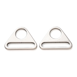 Stainless Steel Color 304 Stainless Steel Adjuster Triangle with Bar Swivel Clips, D Ring Buckles, Stainless Steel Color, 26x36x3mm, Hole: 12mm & 5.5x30mm