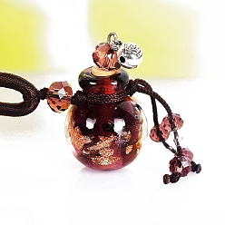 Бледно-фиолетовый Красный Стеклянный флакон духов с подвеской на шею, регулируемое колье из плетеного шнура, ожерелье-свитер для женщин, бледно-фиолетовый красный, 17.72~26.77 дюйм (45~68 см)