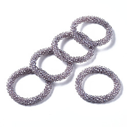 Розово-Коричневый Граненые прозрачные стеклянные бусины эластичные браслеты, гальваническое покрытие, рондель, розово-коричневый, внутренний диаметр: 2 дюйм (5 см)