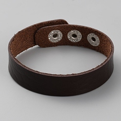 Кокосово-Коричневый Простой браслет из искусственной кожи с пряжками, кокосового коричневый, 8-5/8 дюйм (21.9 см)