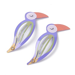 Colorful Baking Paint Iron Snap Hair Clips, for Children's Day, Watermelon,, Brid, Colorful, 53x16.5x1.9mm