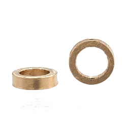 Настоящее золото 24K Spacer бисер латунные, долговечный, плоско-круглые, реальный 24 k позолоченный, 2.5x0.5 мм, отверстие : 1.6 мм