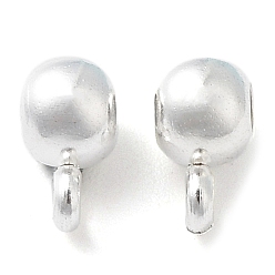 Посеребрённый Поручни из латунной трубки, петля под залог, ползунки, без кадмия и без свинца, 925 серебро покрытием, 7.5x5x4 мм, отверстия : 1.8 mm и 1.2 мм