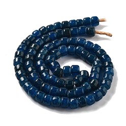 Prussian Blue Handmade Nepalese Lampwork Beads, Barrel, Prussian Blue, 10.5~11x8~8.5mm, Hole: 3.5mm, about 80pcs/strand, 25.39''(64.5cm)
