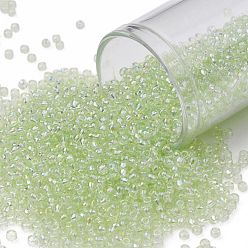 (173) Dyed AB Lemon Mist TOHO Round Seed Beads, Japanese Seed Beads, (173) Dyed AB Lemon Mist, 11/0, 2.2mm, Hole: 0.8mm, about 1110pcs/bottle, 10g/bottle