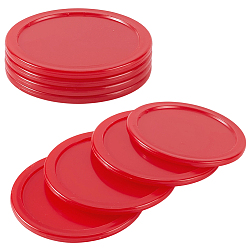 Red 8Pcs Plastic Air Hockey Pucks, Flat Round, Red, 63.5~64x3.8mm