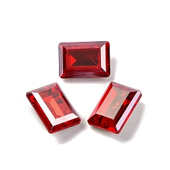 Светло-сиамский Стеклянные стразы кабошоны, задние и задние, граненые, прямоугольные, Light Siam, 14x10x5.5 мм