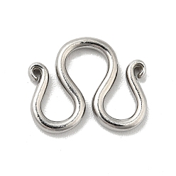 Stainless Steel Color Non-Tarnish 304 Stainless Steel Clasps, M Clasps, Stainless Steel Color, 11x13x1.5mm