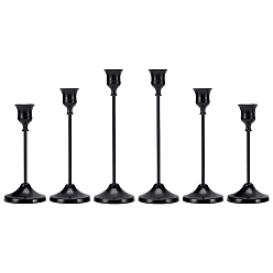 Черный Алюминиевый подсвечник, для любителей свечей, романтическая свадьба, Рождественская вечеринка, чёрные, готовая продукция: 220x69.5 мм, 190x69.5 мм, 160x69.5 мм, 6 шт / комплект