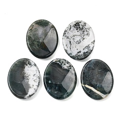 Мосс Агат Натуральный моховой агат как камень для снятия тревоги и терапии тревожности, овальный камень большого пальца, 45x34~35x7~8.5 мм