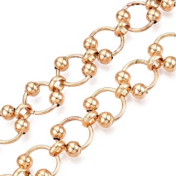 Light Gold Железные цепи с круглыми звеньями, несварные, с катушкой, золотой свет, 14x1.5 мм, ссылка: 7x2.5 mm, Шар: 6 mm, около 32.81 футов (10 м) / рулон