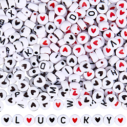 Mixed Shapes 1400 шт. 3 стили акриловые бусины с горизонтальными отверстиями, плоско-круглые, cmешанных цветов, разнообразные, 7x4 мм, отверстие : 1~1.8 мм, 1400 шт / комплект