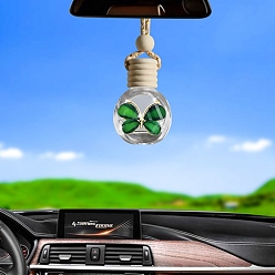 Зеленый 8мл стеклянные флаконы для духов с рисунком бабочки, флакон-диффузор для освежителя воздуха, подвесное украшение, с деревянной крышкой, для украшения зеркала заднего вида автомобиля, зелёные, 200 мм, емкость: 8 мл (0.27 жидких унций)