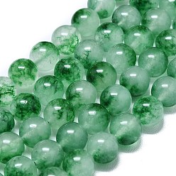 Зеленый лайм Натуральный Malaysia нефритовые бусы пряди, окрашенная и подогревом, круглые, зеленый лайм, 10 мм, отверстие : 1.2 мм, около 39 шт / нитка, 14.96 дюйм (38 см)