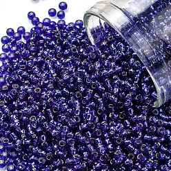 (28) Silver Lined Cobalt TOHO Round Seed Beads, Japanese Seed Beads, (28) Silver Lined Cobalt, 11/0, 2.2mm, Hole: 0.8mm, about 1110pcs/bottle, 10g/bottle