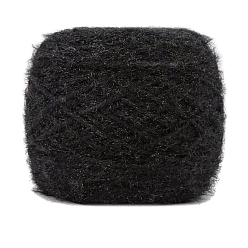 Черный Пряжа мохер, для ткачества, вязание крючком, чёрные, 1.5~2 мм, около 150г/моток