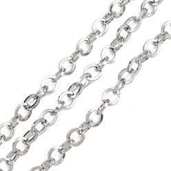 Нержавеющая Сталь Цвет 304 цепи овальные из нержавеющей стали, несварные, с катушкой, цвет нержавеющей стали, 5x4.5x1 мм